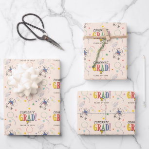 Peanuts Snoopy Woodstock Graduation Wrapping Paper Sheets