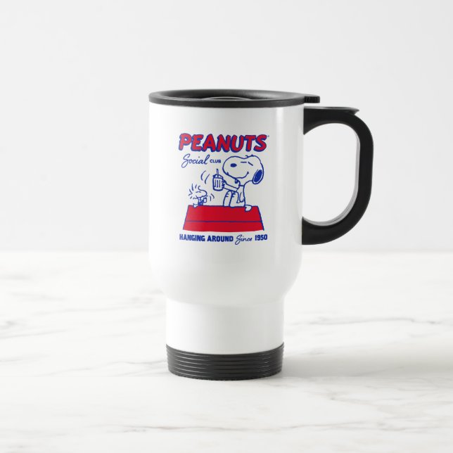 Peanuts | Snoopy & Woodstock Hanging Around Travel Mug (Right)