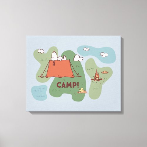 Peanuts  Snoopy  Woodstock Happiness Camp Canvas Print