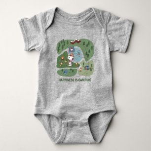 Peanuts   Snoopy & Woodstock Happiness is Camping Baby Bodysuit