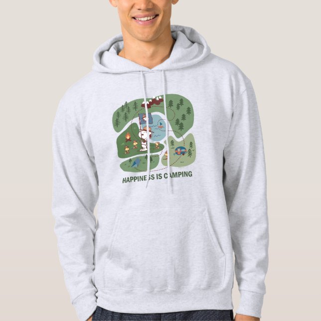 Peanuts | Snoopy & Woodstock Happiness is Camping Hoodie (Front)