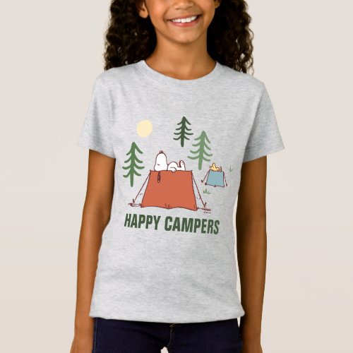 Peanuts  Snoopy  Woodstock Happiness is Camping T_Shirt