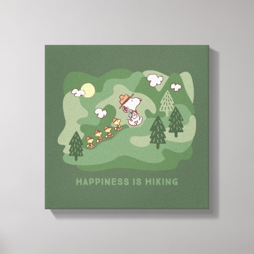 Peanuts  Snoopy  Woodstock Happiness is Hiking Canvas Print