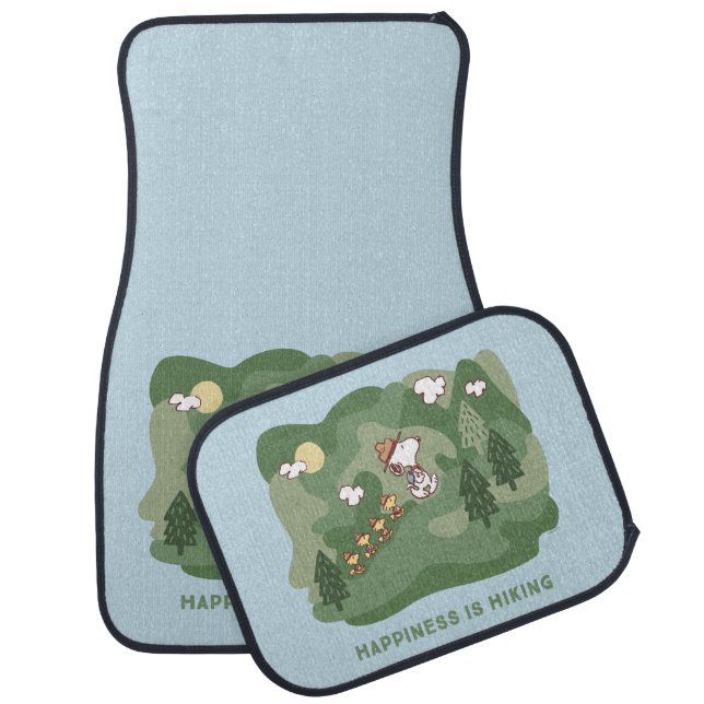 Peanuts | Snoopy & Woodstock Happiness is Hiking Car Floor Mat (Set)