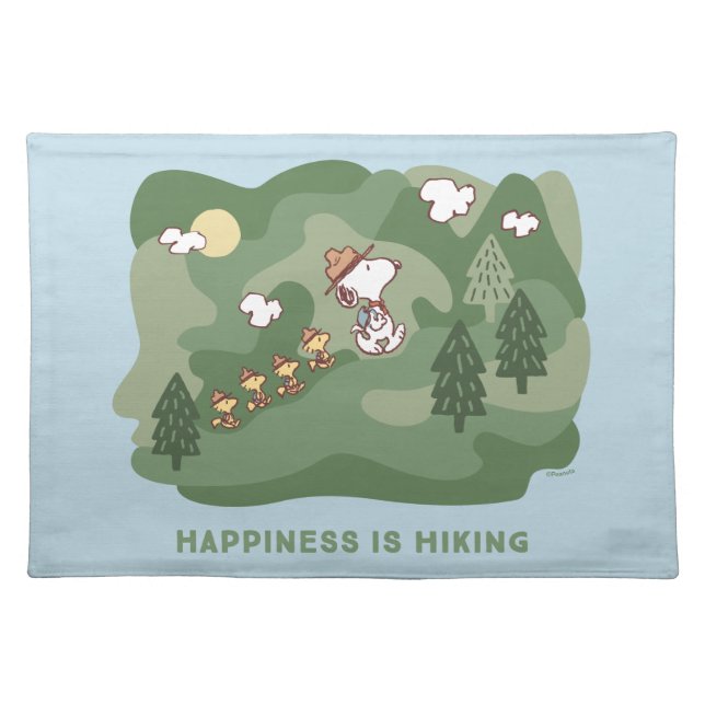 Peanuts | Snoopy & Woodstock Happiness is Hiking Cloth Placemat (Front)