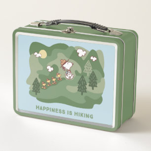 Peanuts Snoopy & Woodstock Happiness is Hiking Metal Lunch Box