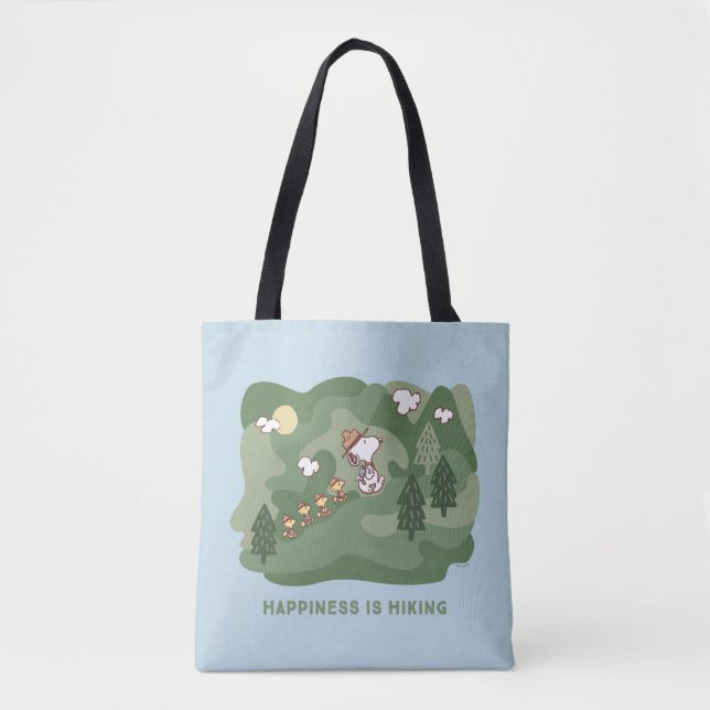 Peanuts | Snoopy & Woodstock Happiness is Hiking Tote Bag (Front)