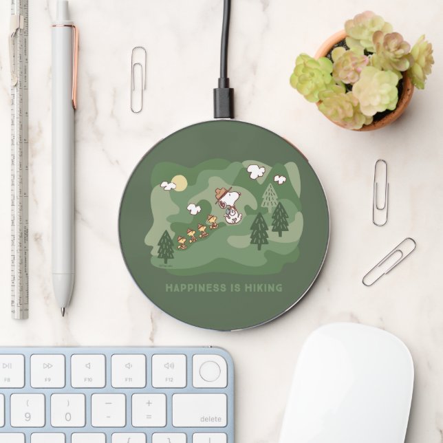 Peanuts | Snoopy & Woodstock Happiness is Hiking Wireless Charger (Desk)