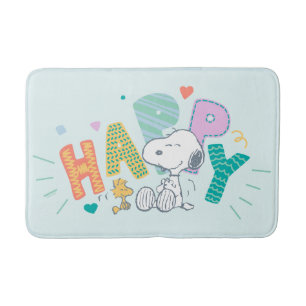 Peanuts Snoopy & Woodstock Happy Bath Mat