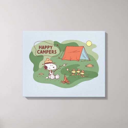 Peanuts  Snoopy  Woodstock Happy Campers 2 Canvas Print