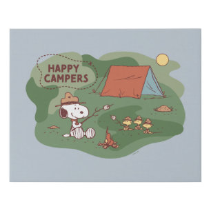 Peanuts Snoopy & Woodstock Happy Campers 2 Faux Canvas Print