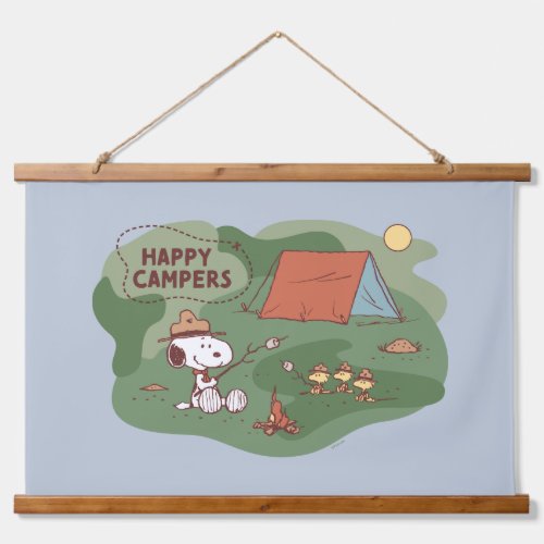 Peanuts  Snoopy  Woodstock Happy Campers 2 Hanging Tapestry