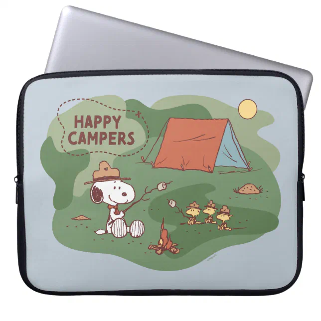 Peanuts | Snoopy & Woodstock Happy Campers 2 Laptop Sleeve | Zazzle