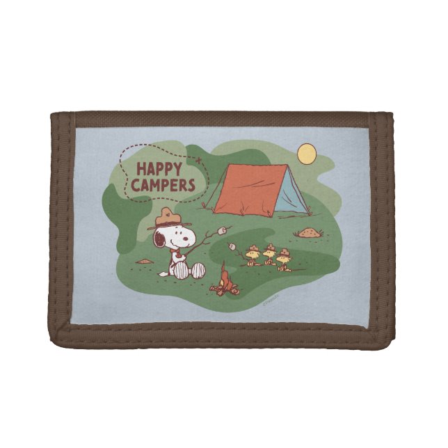 Peanuts | Snoopy & Woodstock Happy Campers 2 Trifold Wallet (Front)