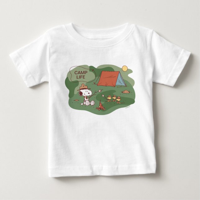 Peanuts | Snoopy & Woodstock Happy Campers Baby T-Shirt (Front)