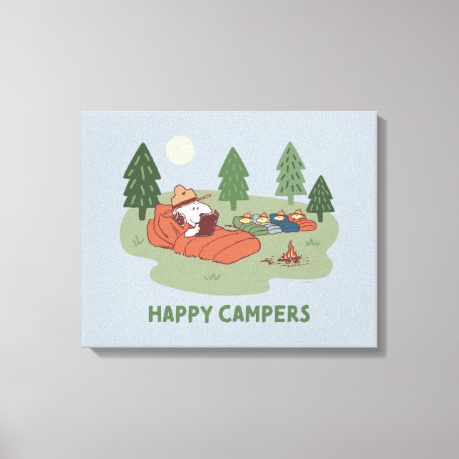 Peanuts | Snoopy & Woodstock Happy Campers Canvas Print (Front)