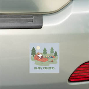 Peanuts   Snoopy & Woodstock Happy Campers Car Magnet