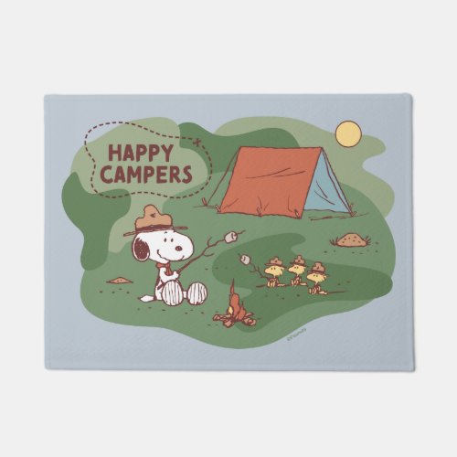 Peanuts  Snoopy  Woodstock Happy Campers Doormat
