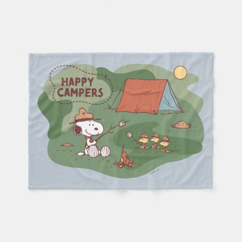 Peanuts  Snoopy  Woodstock Happy Campers Fleece Blanket
