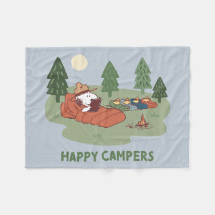 Peanuts Snoopy & Woodstock Happy Campers Fleece Blanket