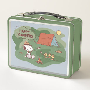 Peanuts Snoopy & Woodstock Happy Campers Metal Lunch Box