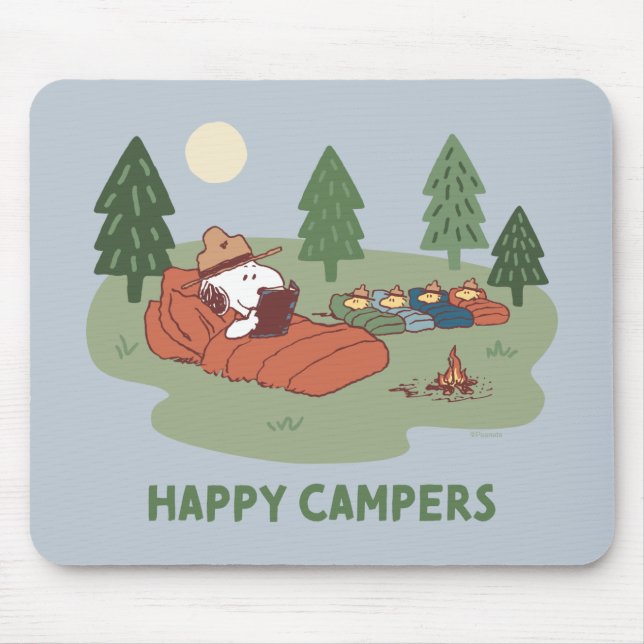 Peanuts | Snoopy & Woodstock Happy Campers Mouse Pad (Front)
