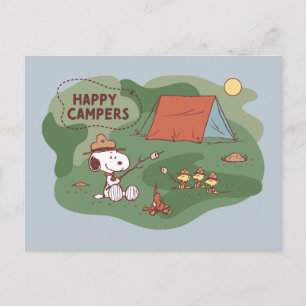 Peanuts   Snoopy & Woodstock Happy Campers Postcard