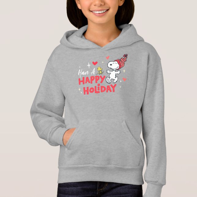 Peanuts | Snoopy & Woodstock Happy Holidays Hoodie (Front)