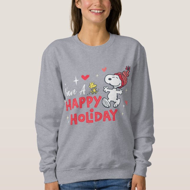 Peanuts | Snoopy & Woodstock Happy Holidays Sweatshirt (Front)