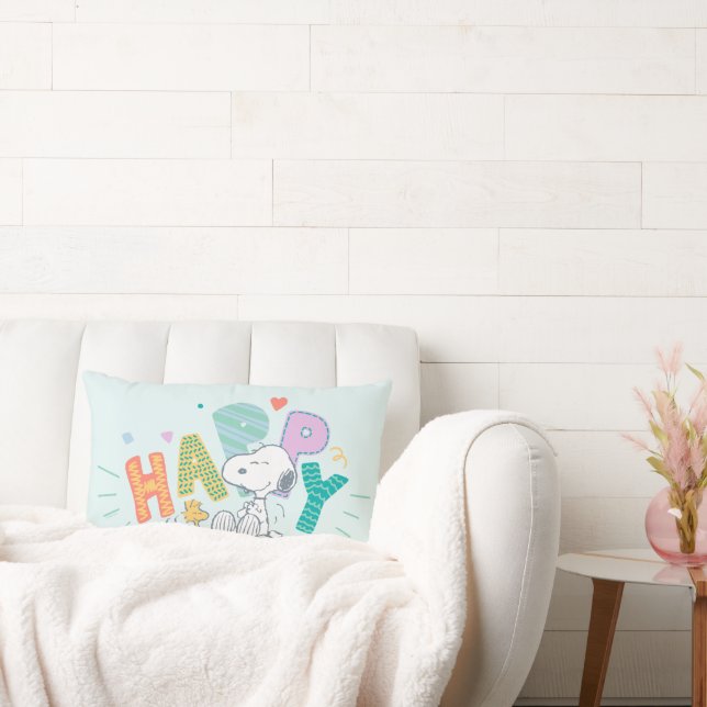 Peanuts | Snoopy & Woodstock Happy Lumbar Pillow (Couch)