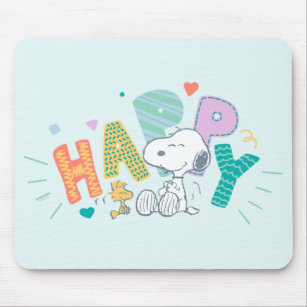 Peanuts   Snoopy & Woodstock Happy Mouse Pad