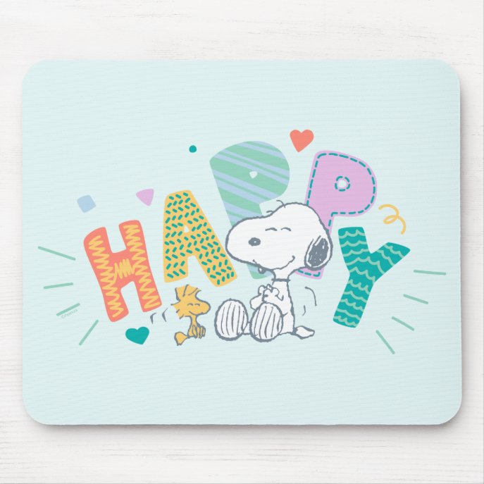 Peanuts | Snoopy &amp; Woodstock Happy Mouse Pad