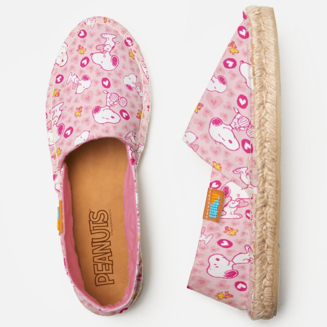 Peanuts | Snoopy & Woodstock Heart Pattern Espadrilles (Side)