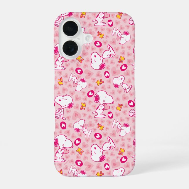 Peanuts | Snoopy & Woodstock Heart Pattern Iphone Case (Back)