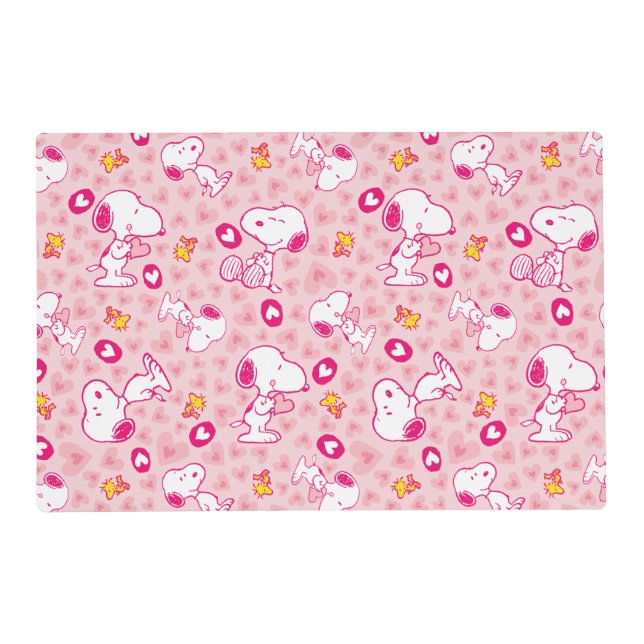 Peanuts | Snoopy & Woodstock Heart Pattern Placemat (Front)