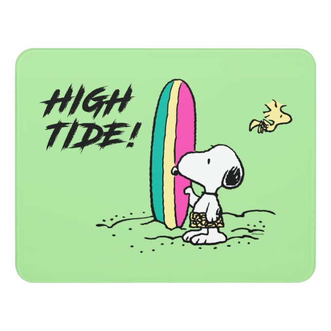 Peanuts | Snoopy & Woodstock High Tide Door Sign (Contemporary Front)