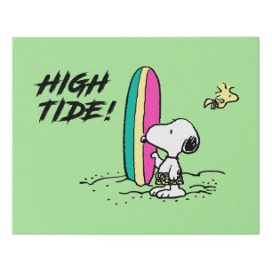 Peanuts   Snoopy & Woodstock High Tide Faux Canvas Print