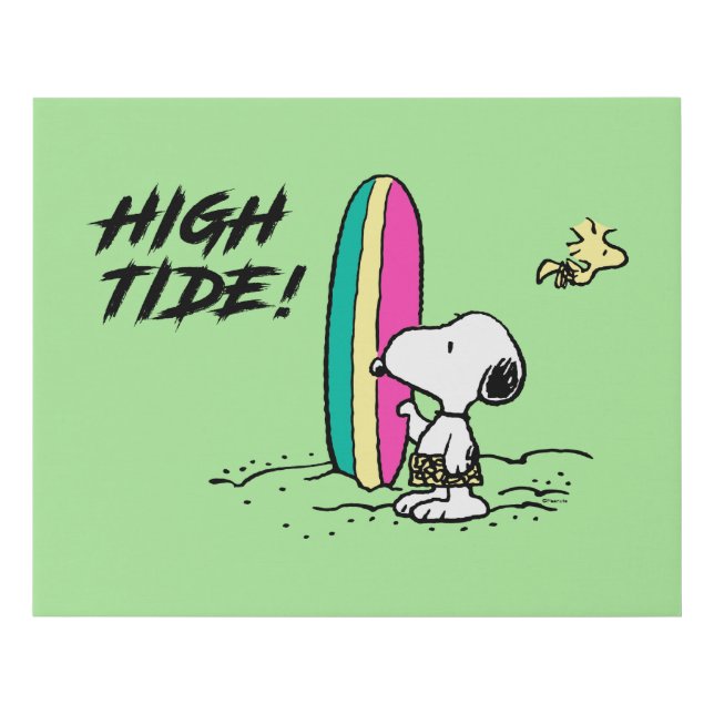 Peanuts | Snoopy & Woodstock High Tide Faux Canvas Print (Front)