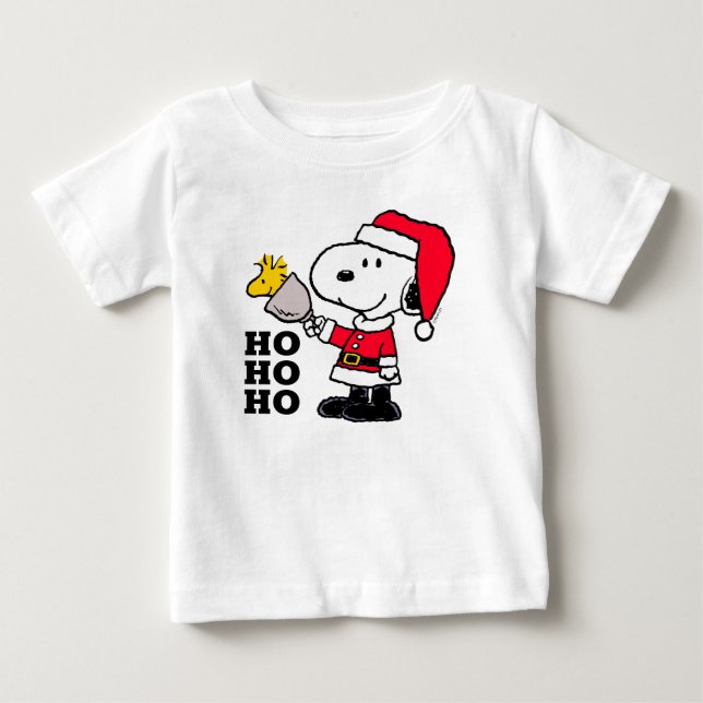 Peanuts | Snoopy & Woodstock Ho Ho Ho Baby T-Shirt (Front)