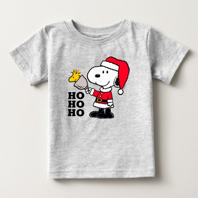 Peanuts | Snoopy & Woodstock Ho Ho Ho Baby T-Shirt (Front)