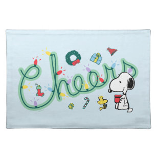 Peanuts   Snoopy & Woodstock Holiday Cheers Cloth Placemat