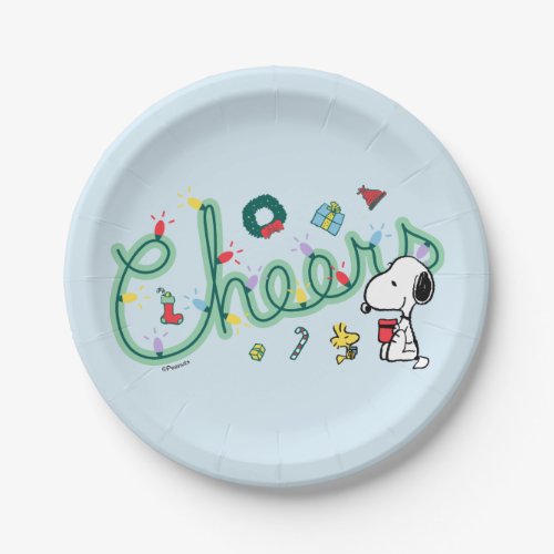 Peanuts  Snoopy  Woodstock Holiday Cheers Paper Plates