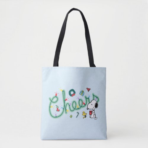 Peanuts  Snoopy  Woodstock Holiday Cheers Tote Bag