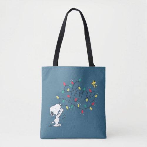 Peanuts  Snoopy  Woodstock Holiday Decorating Tote Bag