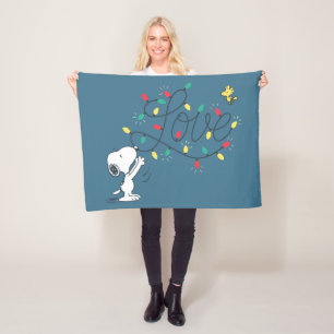 Peanuts   Snoopy & Woodstock Holiday Fleece Blanket