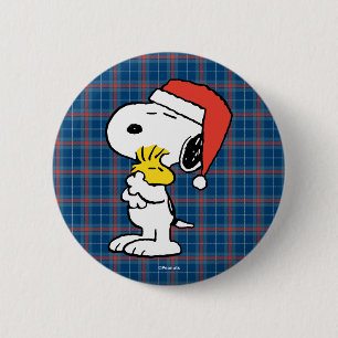 Peanuts   Snoopy & Woodstock Holiday Hugs Button