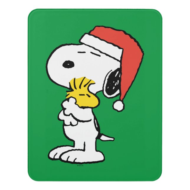 Peanuts | Snoopy & Woodstock Holiday Hugs Door Sign (Contemporary Vert)