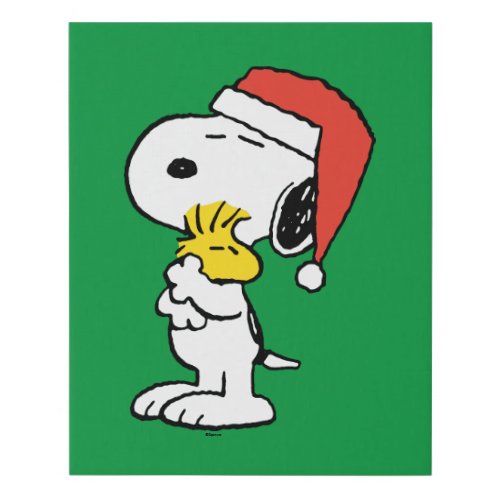Peanuts  Snoopy  Woodstock Holiday Hugs Faux Canvas Print