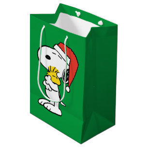 Peanuts   Snoopy & Woodstock Holiday Hugs Medium Gift Bag