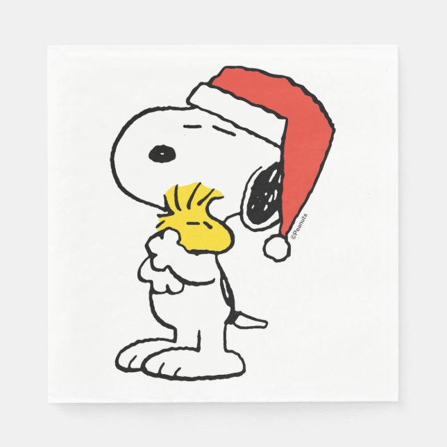 Peanuts | Snoopy & Woodstock Holiday Hugs Napkins (Front)